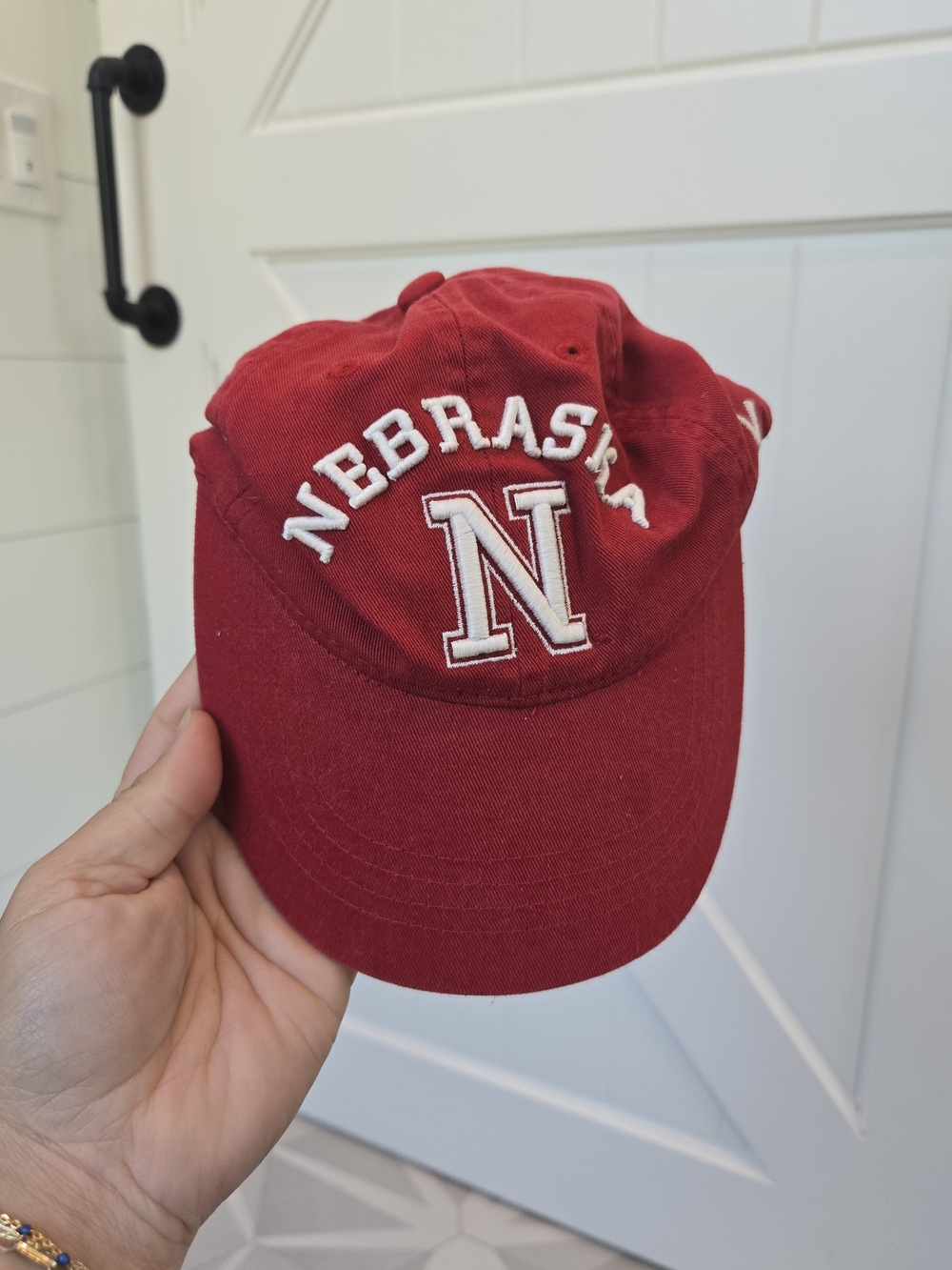 Nebraska Kids Red Baseball Cap with Embroidered N